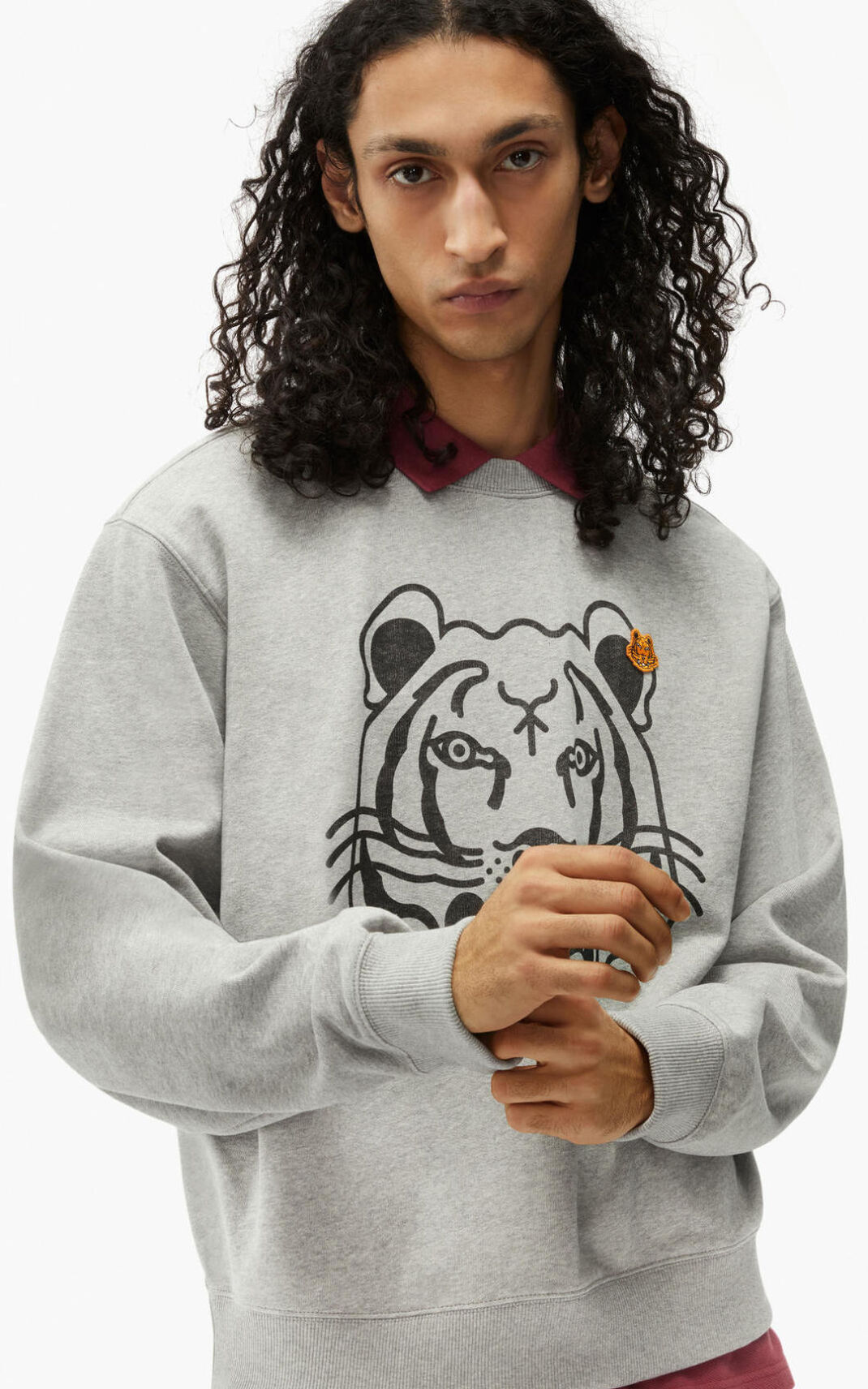 Kenzo K Tiger Sweatshirt Herre - Grå DK-650725